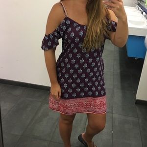 Xhiliration Purple & Blue Off The Shoulder Dress!